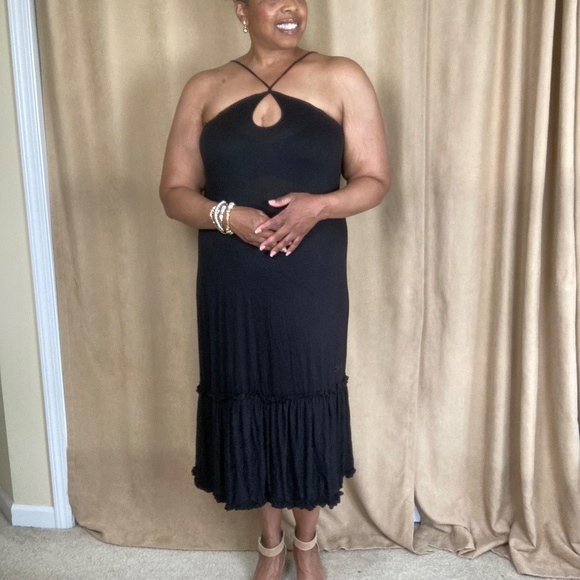 Lane Bryant Seven7 Dress Keyhole Neckline Size 14/16 Black - Picture 7 of 12